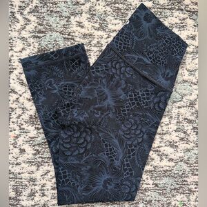 Lululemon Wunder Under Hi-Rise Crop Nouveau Mach Blue Black